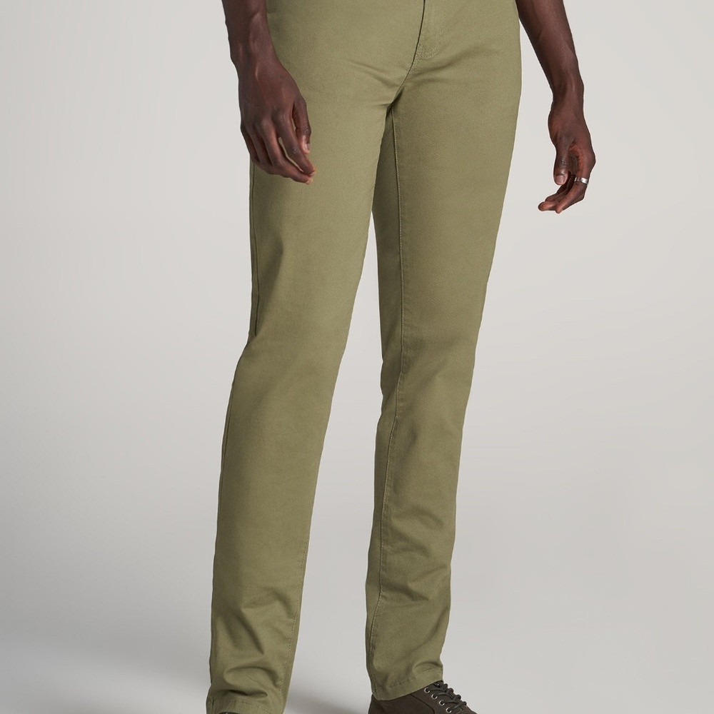 American Tall Dylan Slim Fit Five-Pocket Pants For Tall Men in Fatigue Green Siz